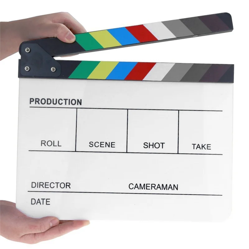 -MEOF Film Clapper Board Delicate Texture Colorful Director Video Scene Clapperboard Acrylic Dry Erase Movie Film Clapper