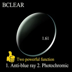 BCLEAR-lentes fotocromáticas de ordenador, lentes fotocromáticas 1,61 asférica de prescripción, camaleón, gris, marrón, para miopía y astigmatismo