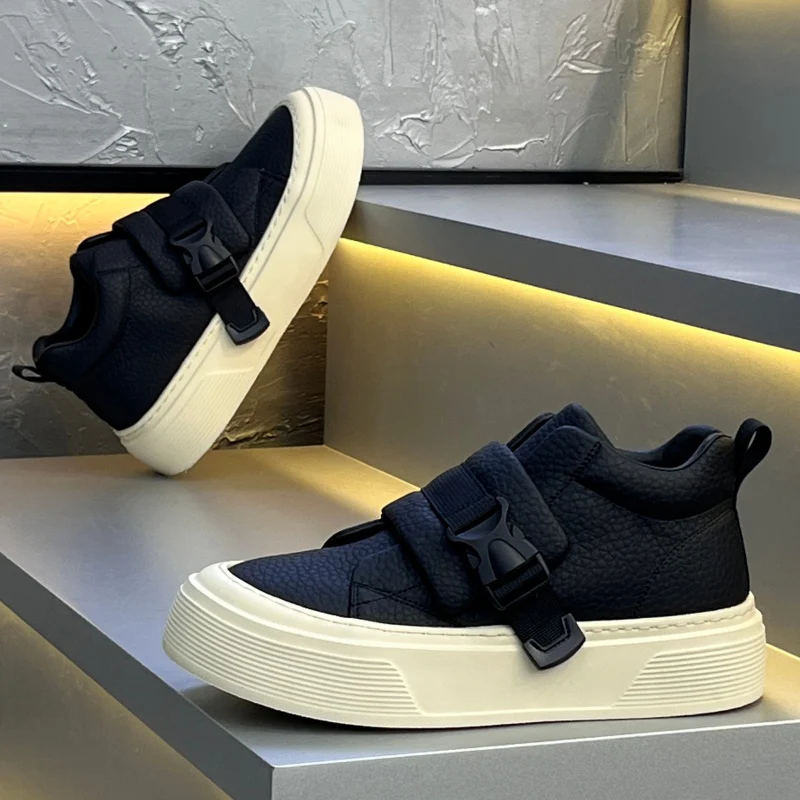 Sneakers Casual Men Original Designer Easy Matching Board Shoes Fashion Leather Breathable Height Increased Platform Sport Shoes
