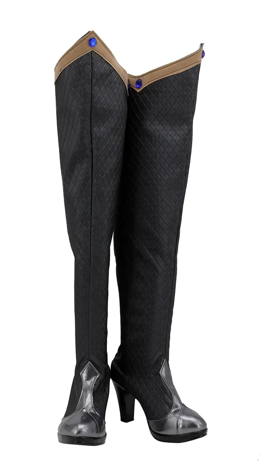 Ashe Warlock Stiefel Cosplay Spiel OW Ashe Cosplay Schuhe Overknee Stiefel Schwarz High Heel Schuhe Nach Maß für Unisex