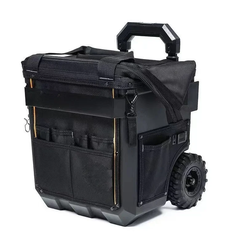 Tool Bag Wheeled Trolley Toolbox Handbag with Trailer Professional Electrician Fishing Bucket Storage Professional Organizer