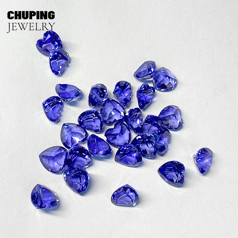 ChuPing Jewelry Heart Shape Flame Melted Royal Blue For Making Selectable AGL Certificate Loose Store Cultivate sapphire