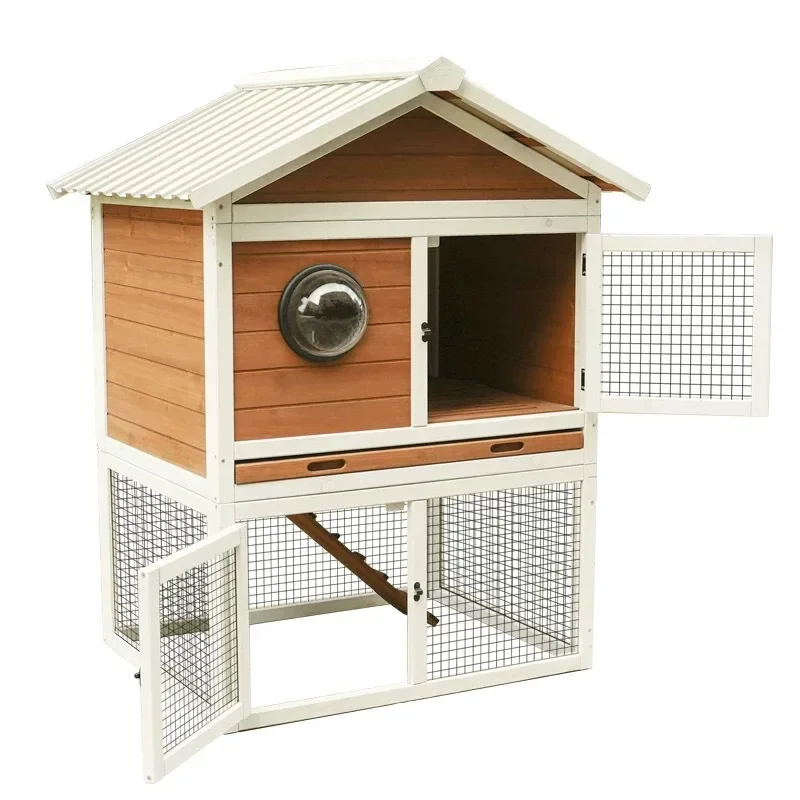 Rabbit cage special extra large outdoor rabbit nest winter warm wooden house villa outdoor breeding special chicken nest