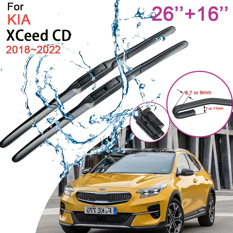 

Car Front Windshield Wiper Blades for KIA XCeed CD 2018 2019 2020 2021 2022 Frameless Durable Rubber Snow Scraping Accessories