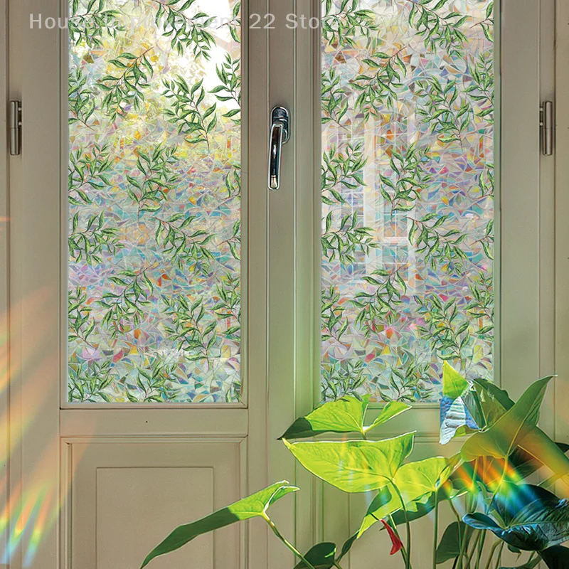 Colorful Rainbow Bird Pattern Prismatic Window Film Reusable No-Adhesive Static Cling Rainbow Sun Catcher Decal For Home Decor