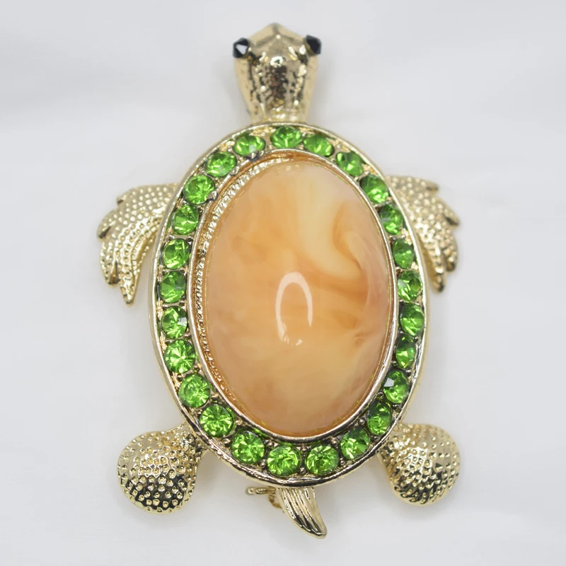 

12pcs/lot Wholesale Fashion Brooch Rhinestone Turtle Pin brooches Jewelry Gift C101781