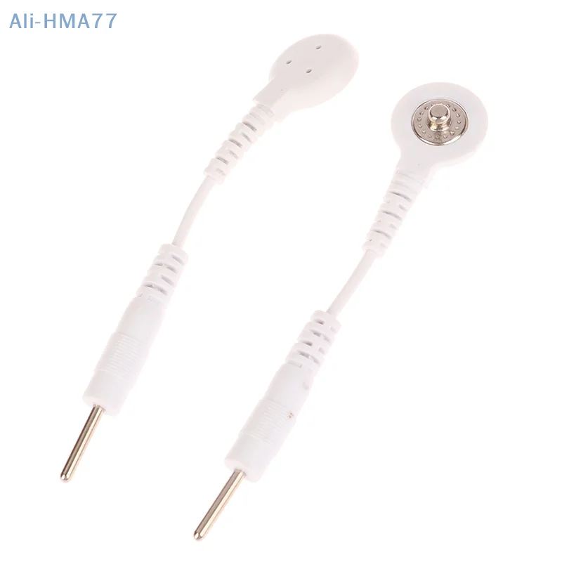 2PCS Electrode Lead Wire Connecting Cables Plug 2.0mm Snap 3.5mm Male Connector Cable Use For Tens/EMS Massage Machine Device