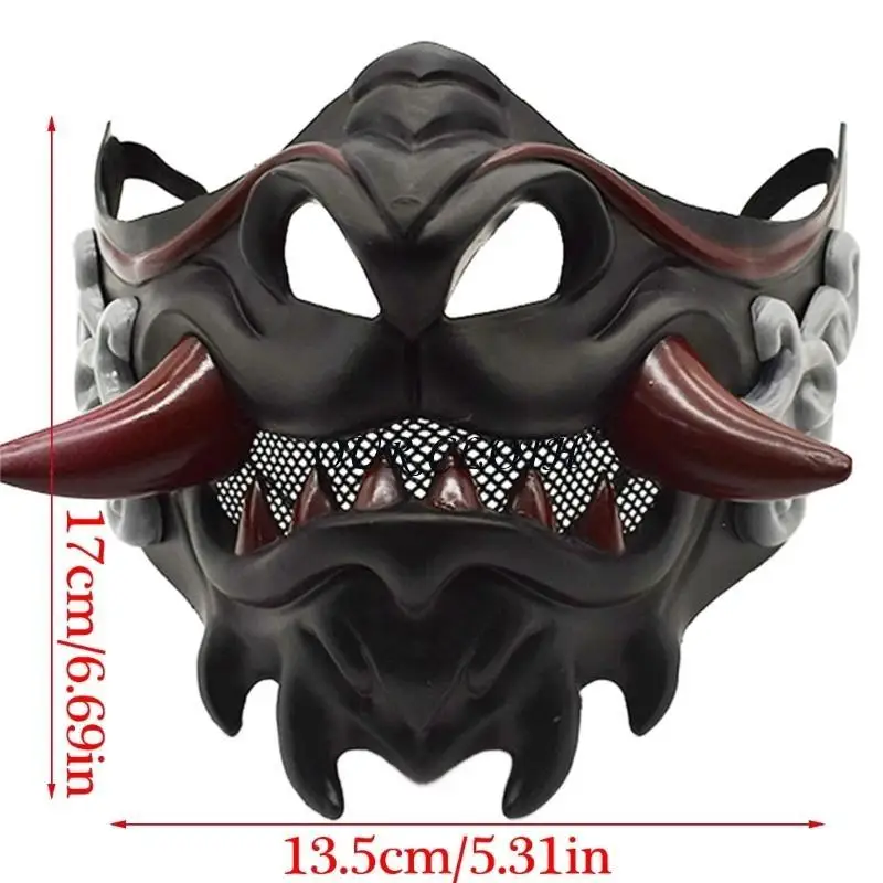 Mascarade masque fête masque diable samurais masque carnival masque half face masque y1ac