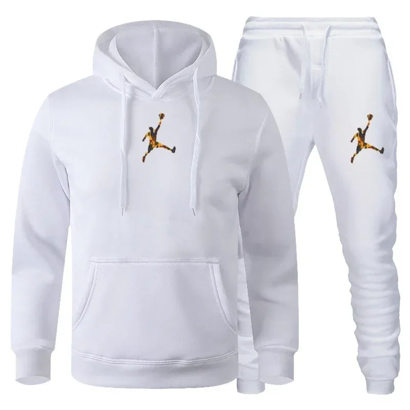 2024 Unisex couples Spring and autumn fitness sportswear set long-sleeved hoodie + casual sweatpants two-piece set