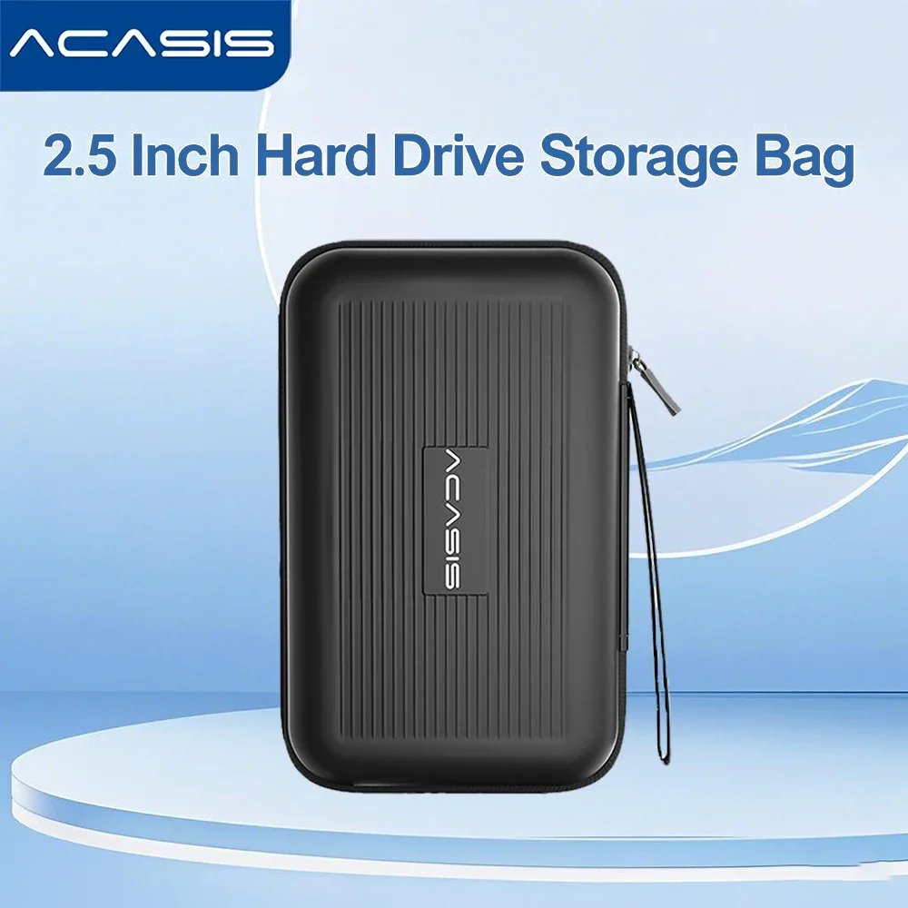 Acasis 2.5 Inch Hard Disk Box Solid Color Protection Bag Portable Hard Disk Case Suitable for Hard Disk Storage Protection