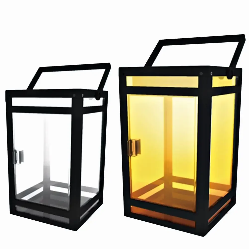 Portable Solar Lantern 12  Hours Illumination Amber/White Light Waterproof Night Light