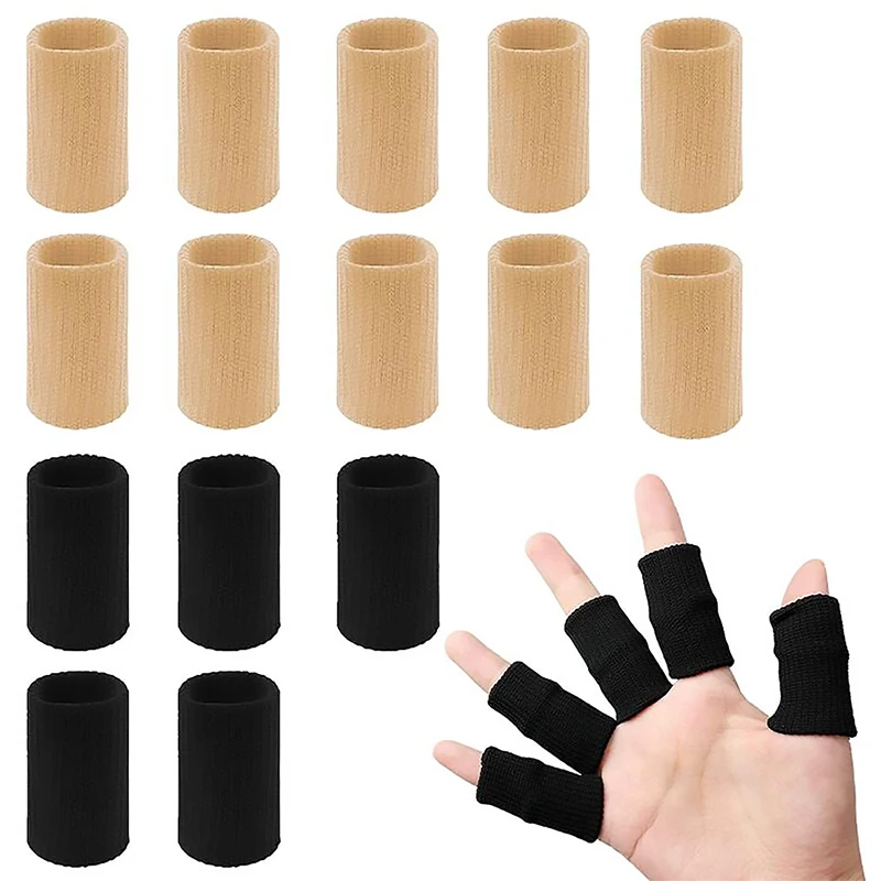 10Pcs Finger Sleeves Arthritis Support Sports Finger Compression Sleeve Elastic Thumb Sleeves for Relieving Pain Trigger Finger