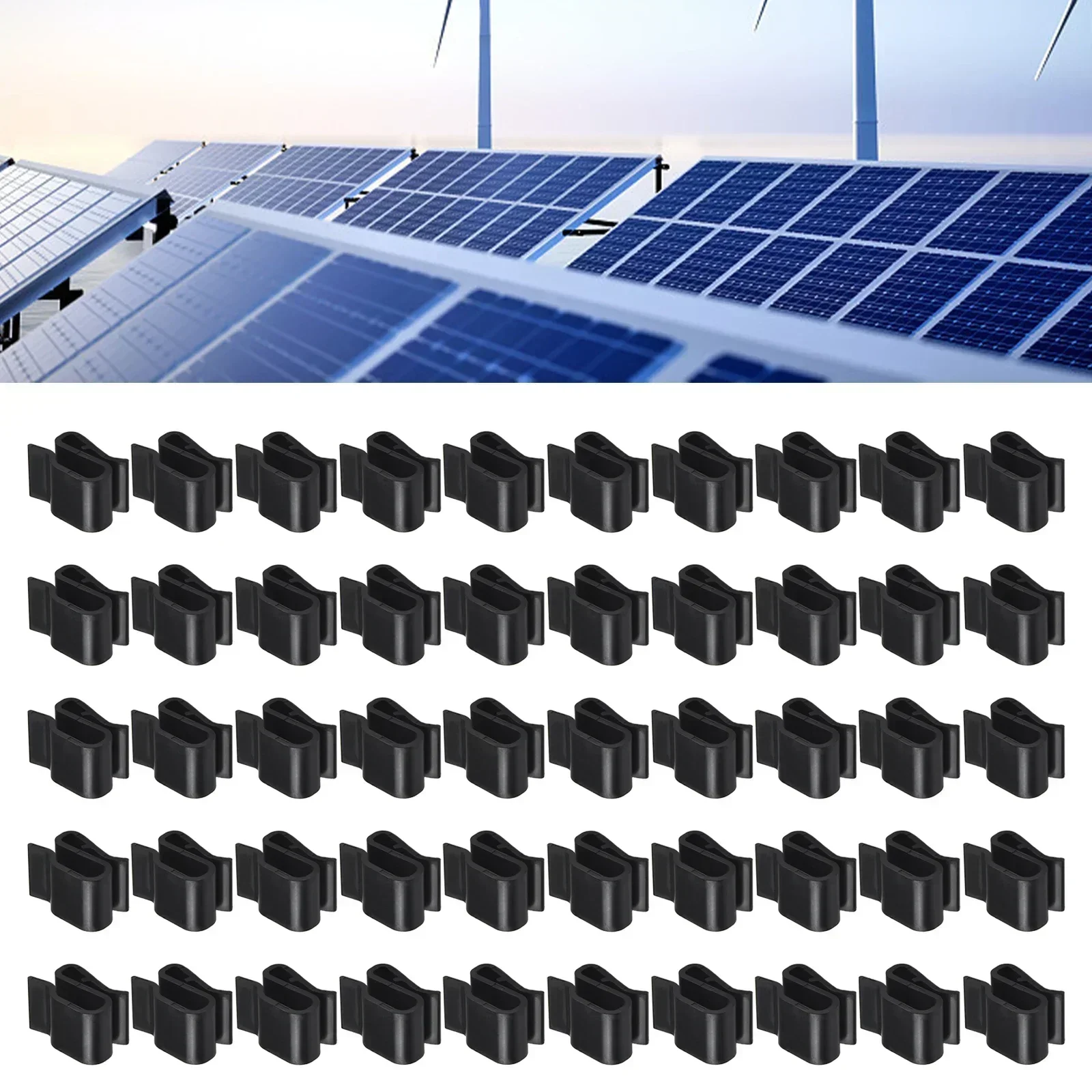 100pc Photovoltaic Solar Panel Cable Clamp Wire Clip For Trailer Wiring Frame Plastic Photovoltaic Panel Fixing Home Improvement