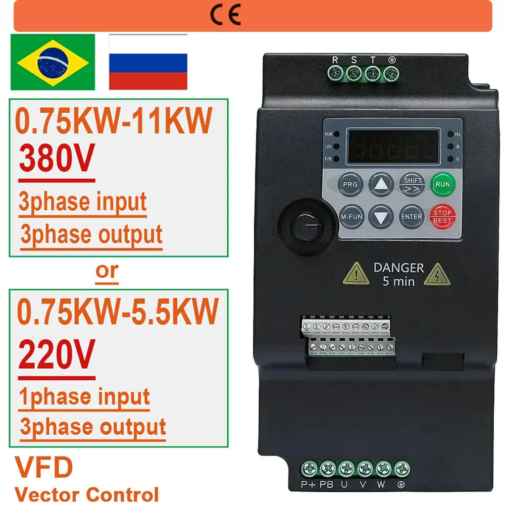 220V 380V  Economical VFD Variable Frequency Drive Converter Inverter 0.75/1.5/2.2/4/5.5KW Motor Speed Controller suswe-310