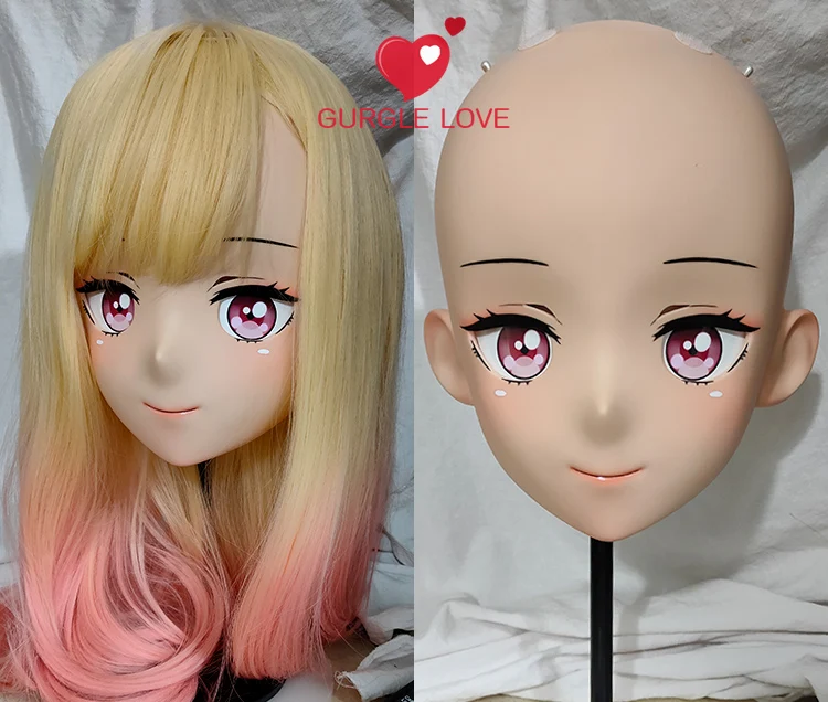 (KMY193)Customize Character Female/Girl Resin Kig Full/Half Head With Lock Anime Cosplay Japanese Animego Kigurumi Mask