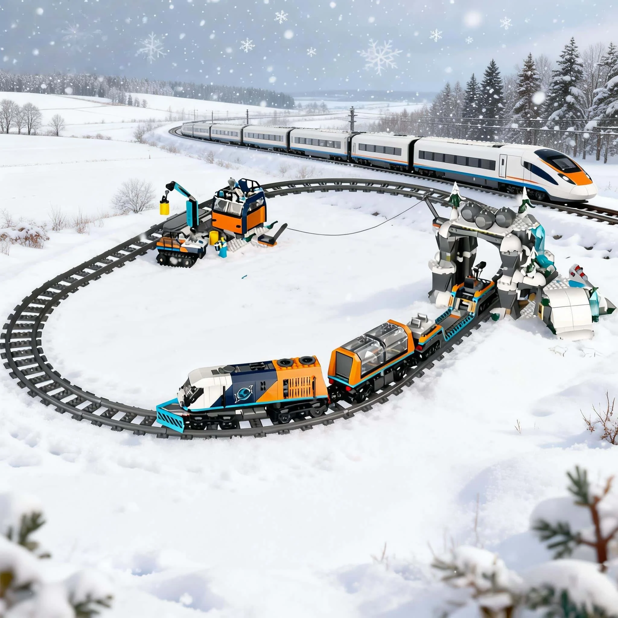 

Декоративная модель снежного поезда на радиоуправлении для дома, для мальчиков и девочек, в качестве праздничного подарка, новинка 2026 года