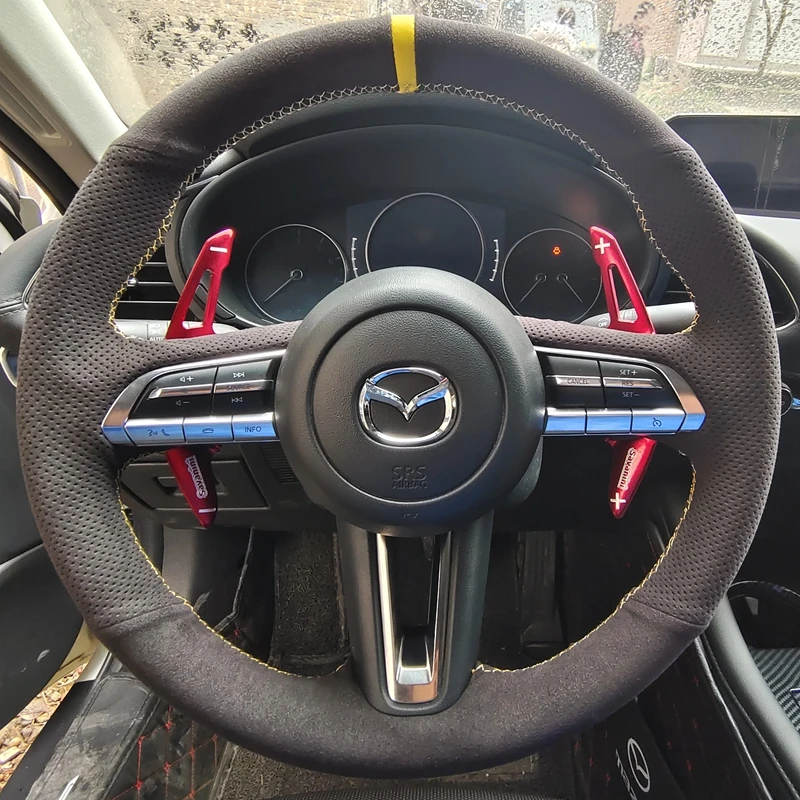 

Custom Car Steering Wheel Braid Cover Suede 100% Fit For Mazda CX-30 CX30 2019-2020 Mazda 3 Axela 2019-2020 Car Accessories