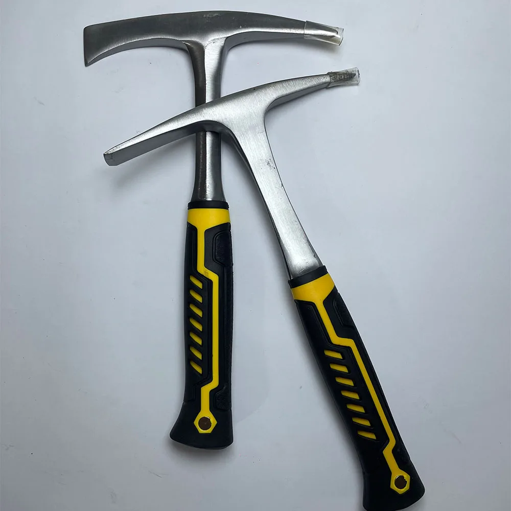 High Carbon Steel Geological Exploration Hammer, Arc-Faced Rock Pick Hammer, Integrated Climbing Pick, Welding Chipping Hammer