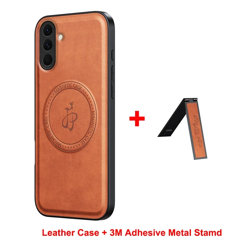 Busine Sle Leather Stand Phone Case for Samsung Galaxy S25 S24 S23 S22 FE Ultra Plus Magnetic Magsafe Shockproof Camera Cover
