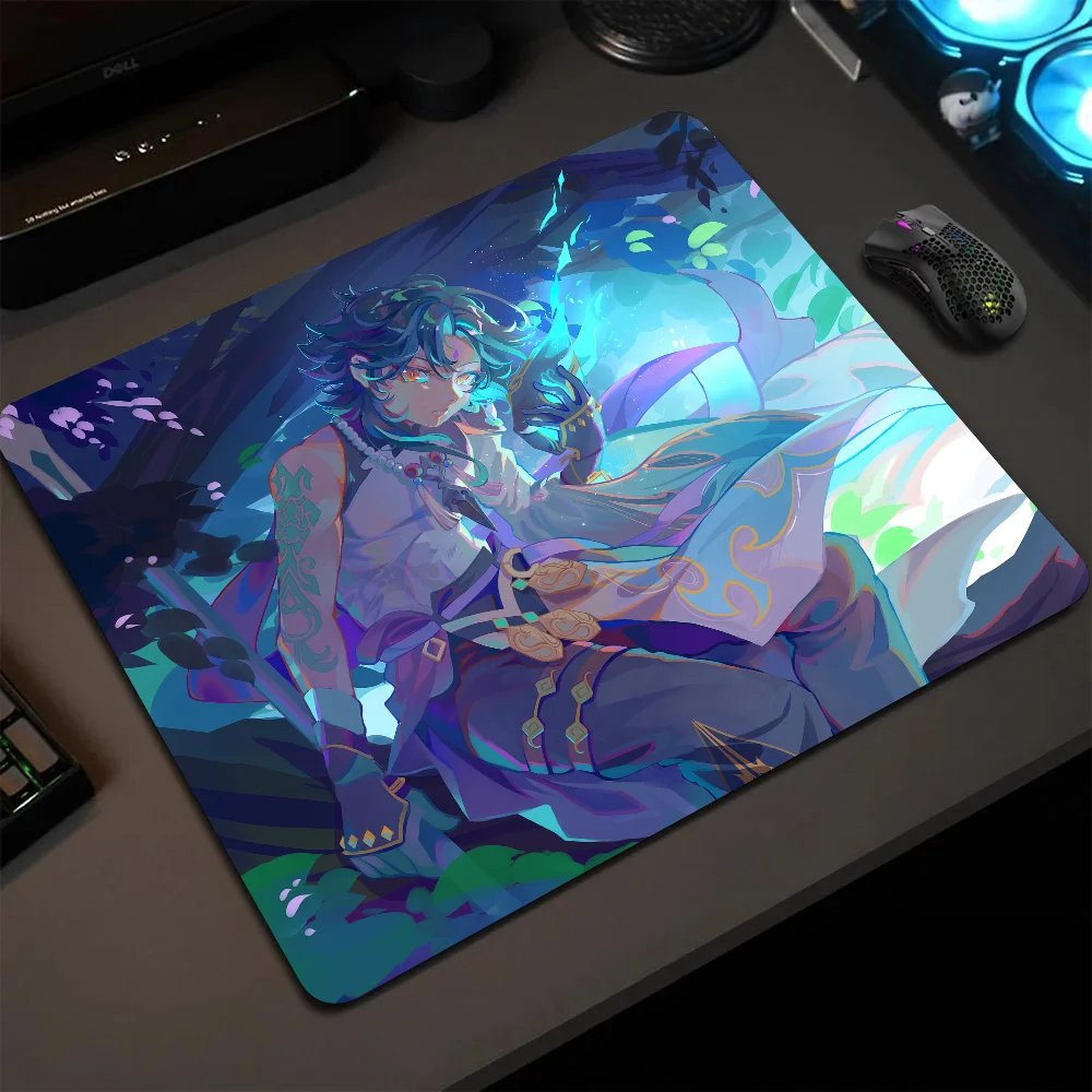 

Xiao Genshin Impact Mousepad Small LockEdge Mouse Pad For Gamers Computer Desk Pad Rectangular Anti-slip Rubber