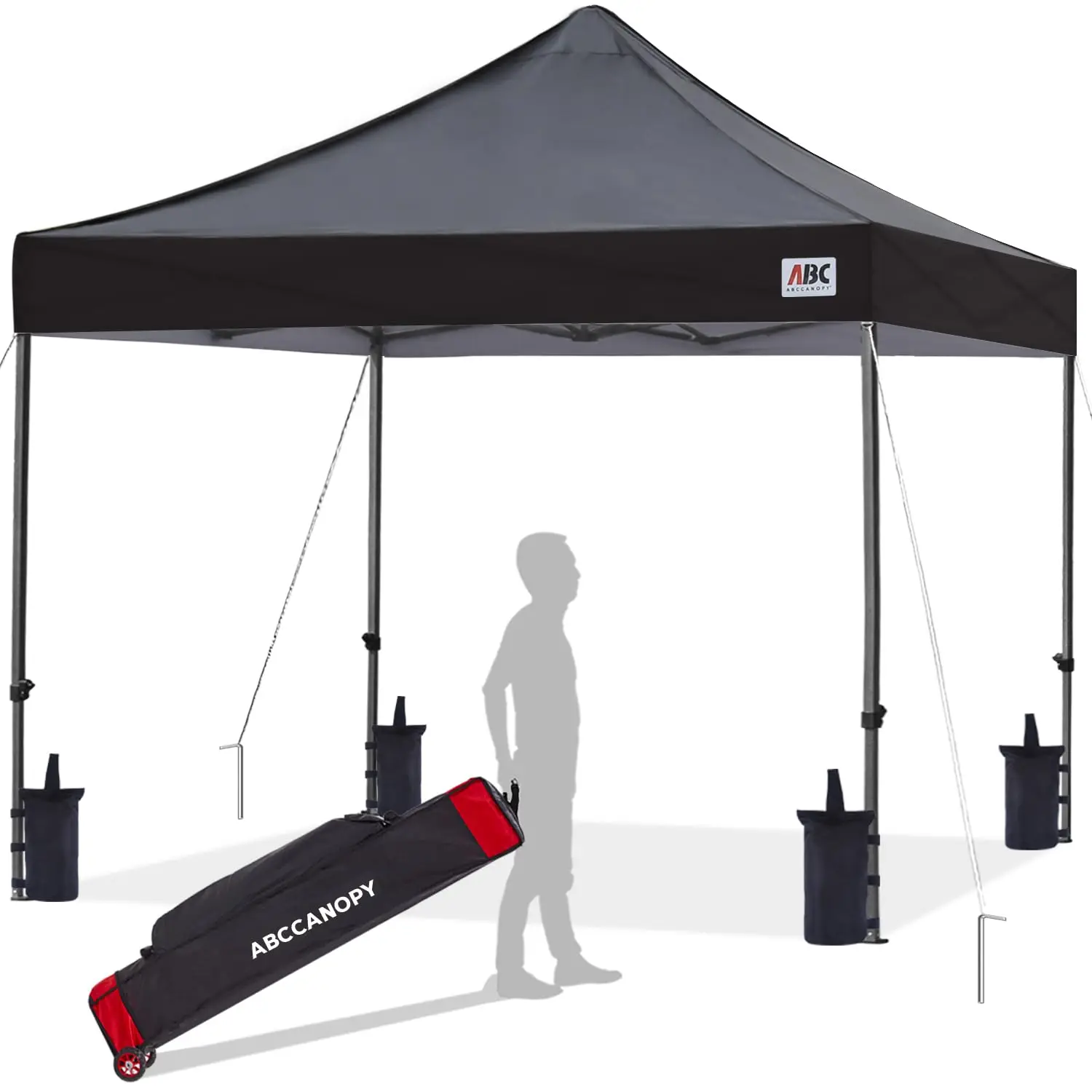 Patio Pop Up Canopy Tent 10x10 Commercial-Series (Black)