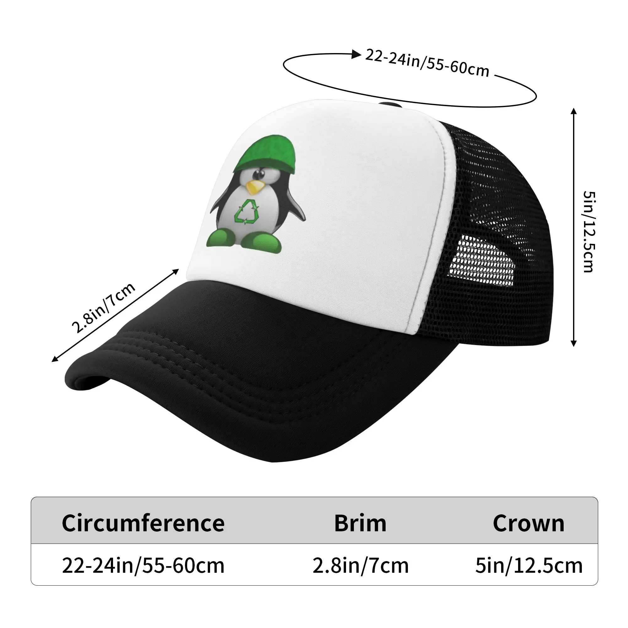 New Summer Mesh Sun Hats Tux Penguin  Summer Baseball Cap Trucker Hat Linux Unisex Men Design Kpop Rock Sun Visor Snapback Cap