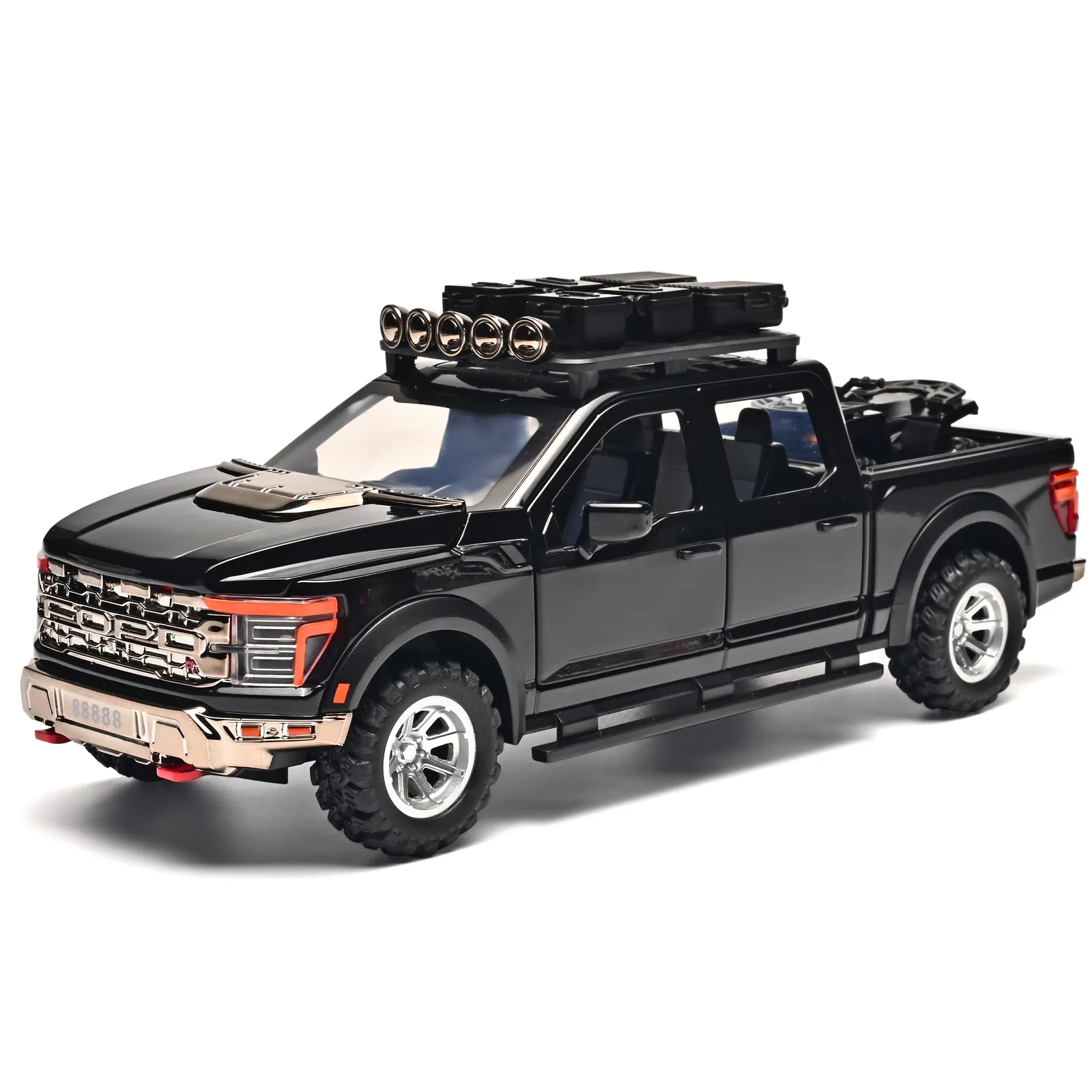 

1: 24 Pickup F150 Alloy Car Model Simulation Off road Vehicle Lights Power Back Boys Home Decor Collection Gift Toys for gifts