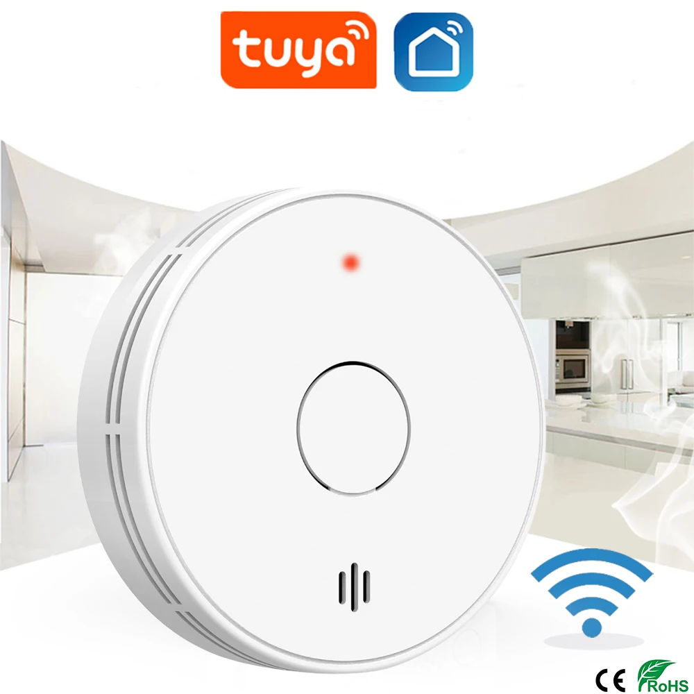Smoke Alarm for Home 10-Year Battery Smoke Detector Fire Alarm with Big Test/Silence Button Conforms to EN14604 Standard