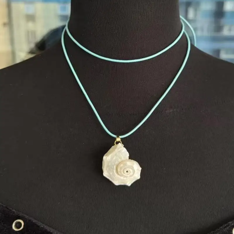 الجلود حبل حزام قلادة البوهيمي نمط قذيفة الطبيعية محارة قلادة للنساء عطلة الشاطئ مجوهرات الحفلات