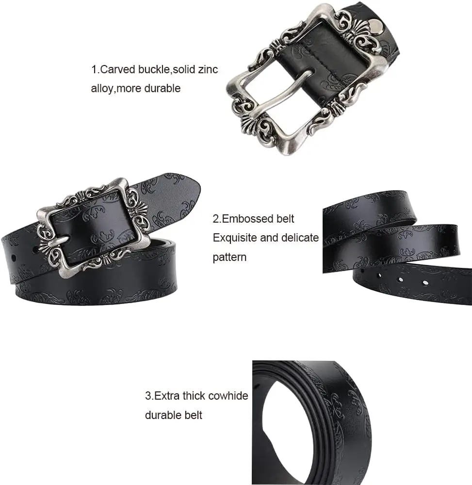 New Fashion Women Belt Luxury Silver Metal Buckle Genuine Leather Printed Girdle Waistband For Simple Jeans Dress Designer Belts