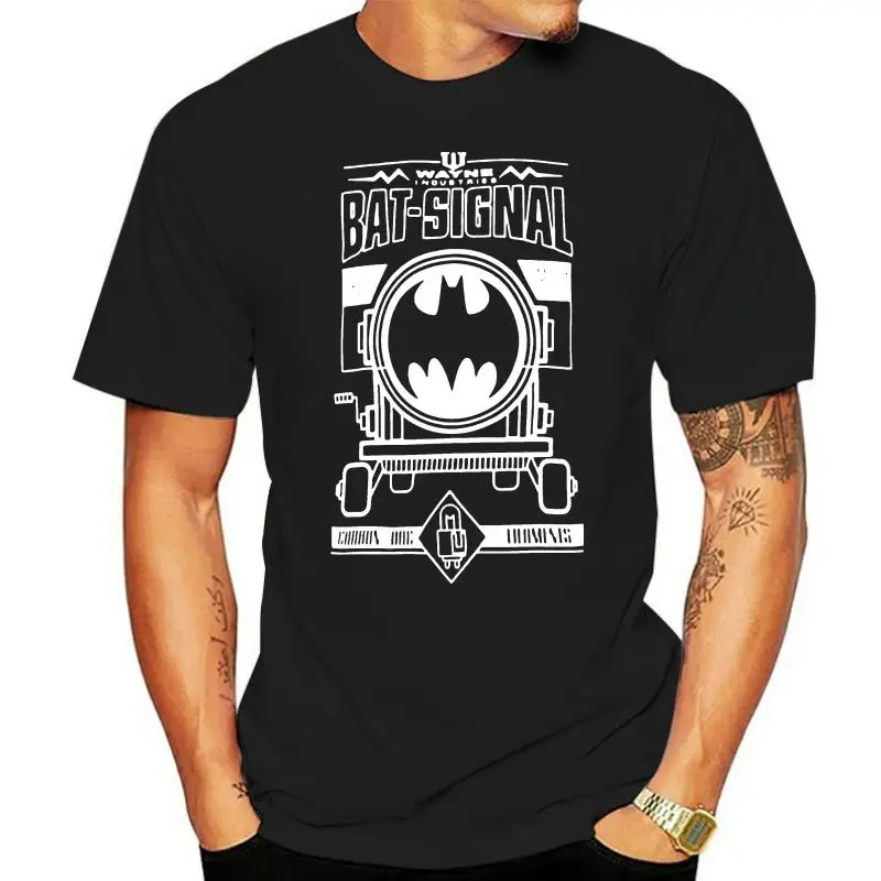 MENST SHIRT SLIM FIT BLACK EX STORE BAT-SIGNAL OFFICIAL COMICS NEW