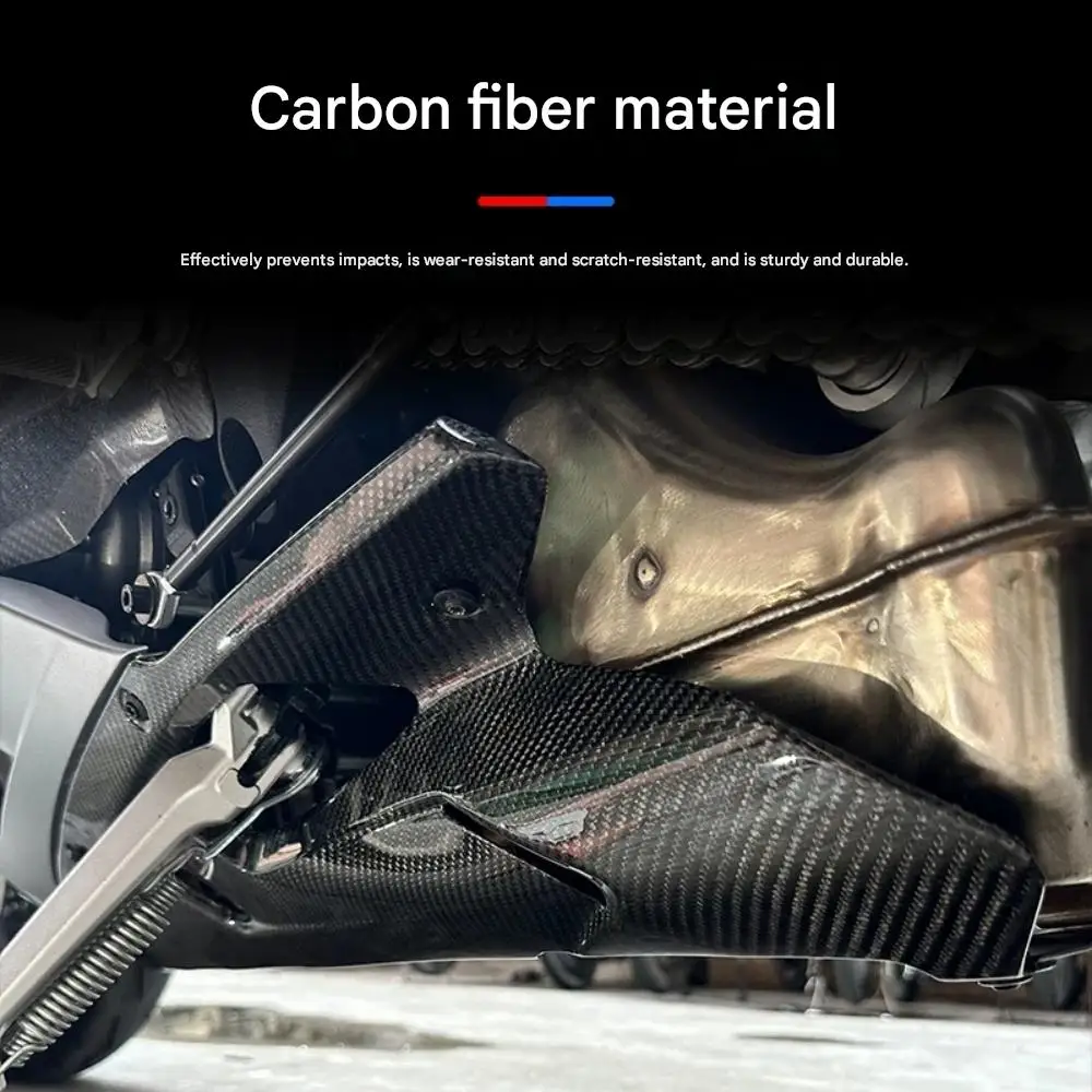 Compatible with QJMOTOR SRK921RR aftermarket parts: Carbon fiber engine chassis cover - high-quality and stylish accessory.