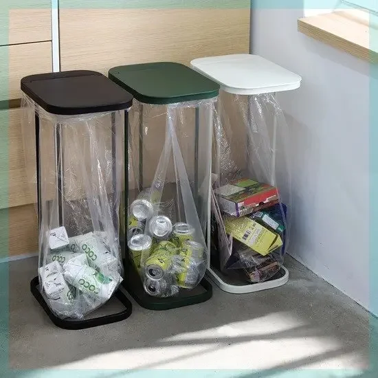 Living Room  Minimalist Wrought Iron Trash Can Large Sized Sorting Garbage Rack Garbage Bag Support Frame