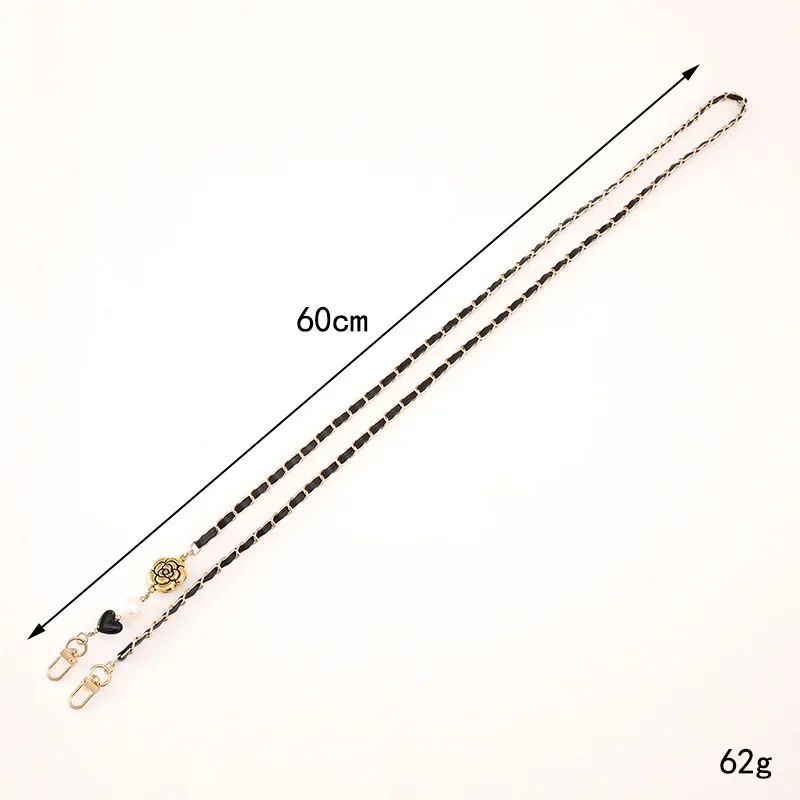 Fashion Women's Leather Crossbody Chain Luggage DIY Accessories Outdoor Convenient Pearl Phone Chain image 2