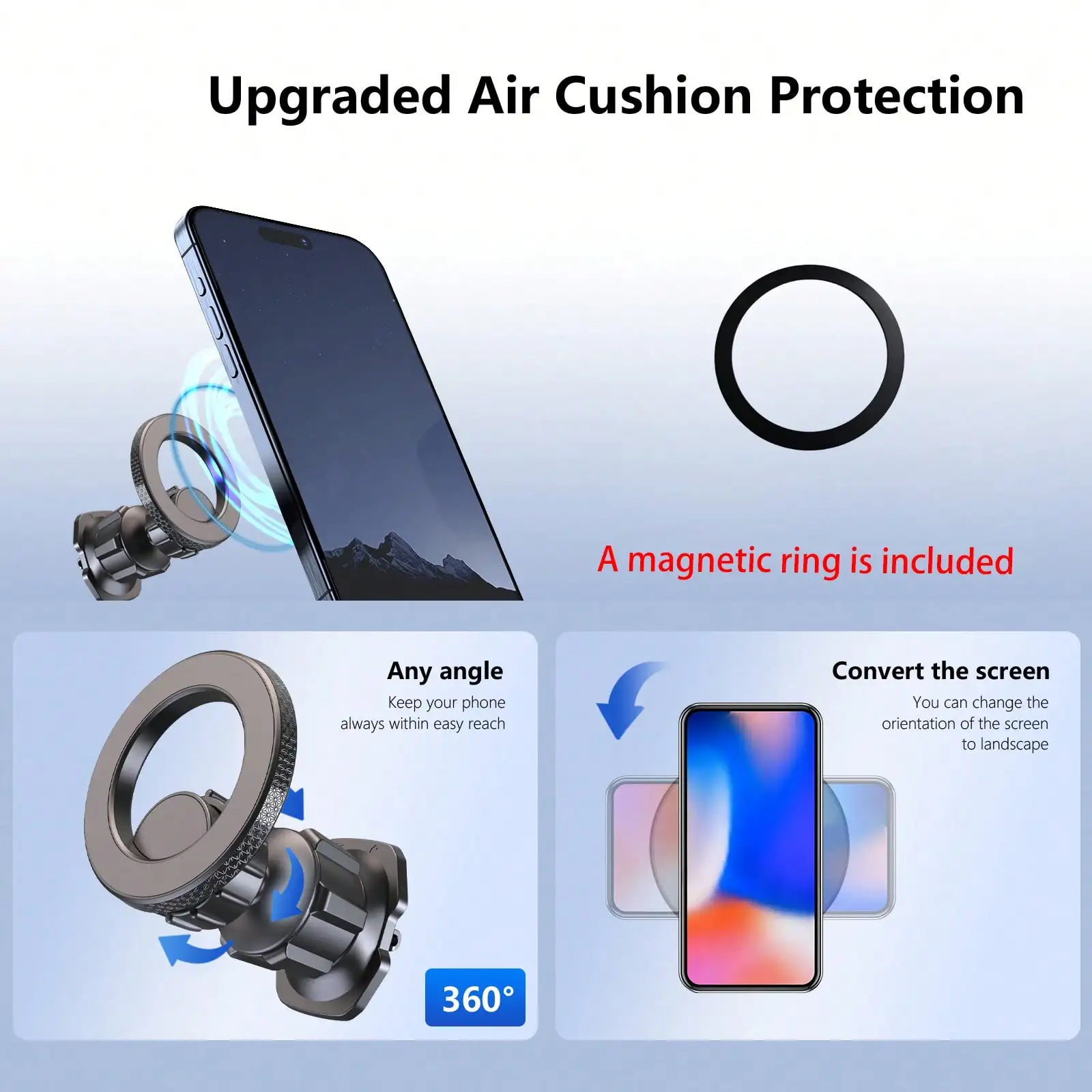 حامل هاتف مغناطيسي مرن بفتحة تهوية للسيارة - عالمي لسلسلة iPhone 12-16