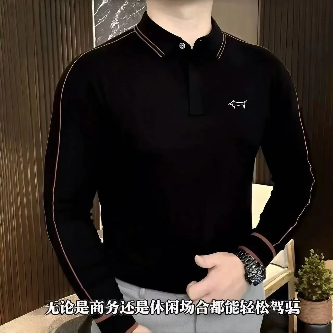 

Men's Golf Wear Solid Color Business Casual Polo Long Sleeve T-shirt 2025 Spring Comfortable Lapel Polo Shirts Top Golf Clothing
