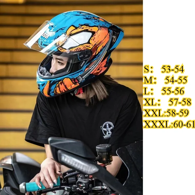 GSB Motorcycle Helmet Men's and Women's Large Tail Emergency Quick Release Motorcycle Full Cover Helmet 361GT