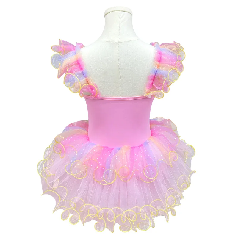 Girls' Pengpeng Sequin Yarn Princess Performance Dress Children's Ballet Skirt for Dance for Stage Performances