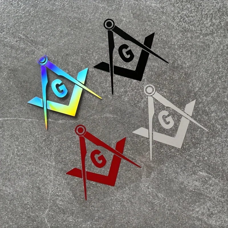 1 Set Freemasonry Car Stickers, Vinyl Decals for Laptop, Truck, Off-Road Vehicle, Car Door, Fuel Tank & Rear Window