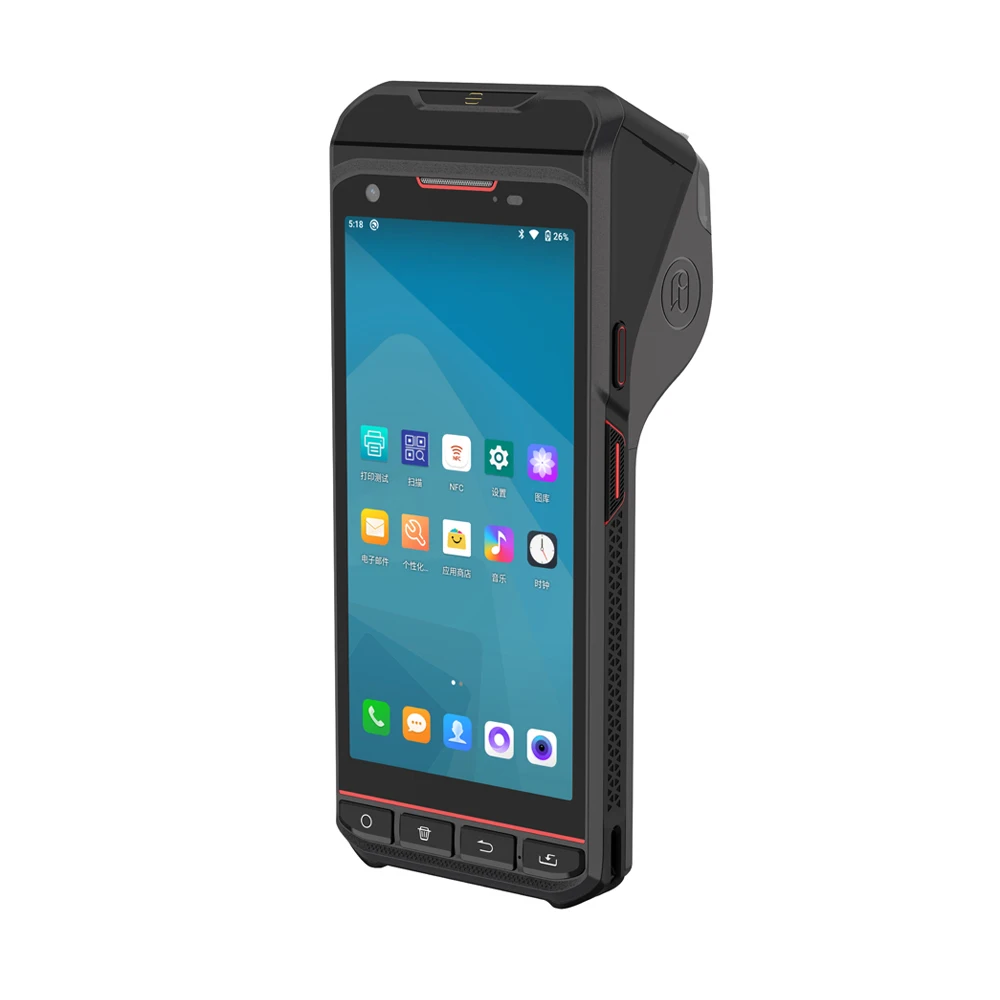 Portable Android 13 PDA POS Printer Terminal with Barcode Scanner Wireless Bluetooth Thermal Mobile Bill & Ticket Printer