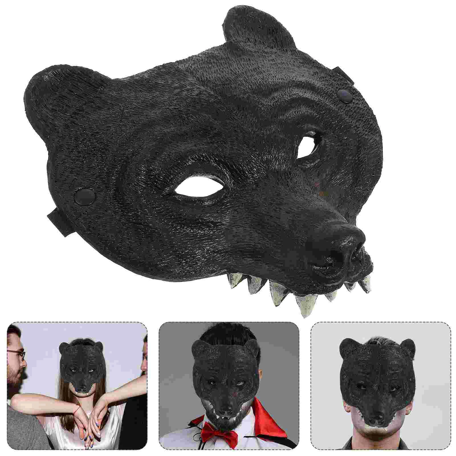 Halloween Black Bear Mask Man Adult Bunny Costume Masquerade Bulk Pu Mini Masks