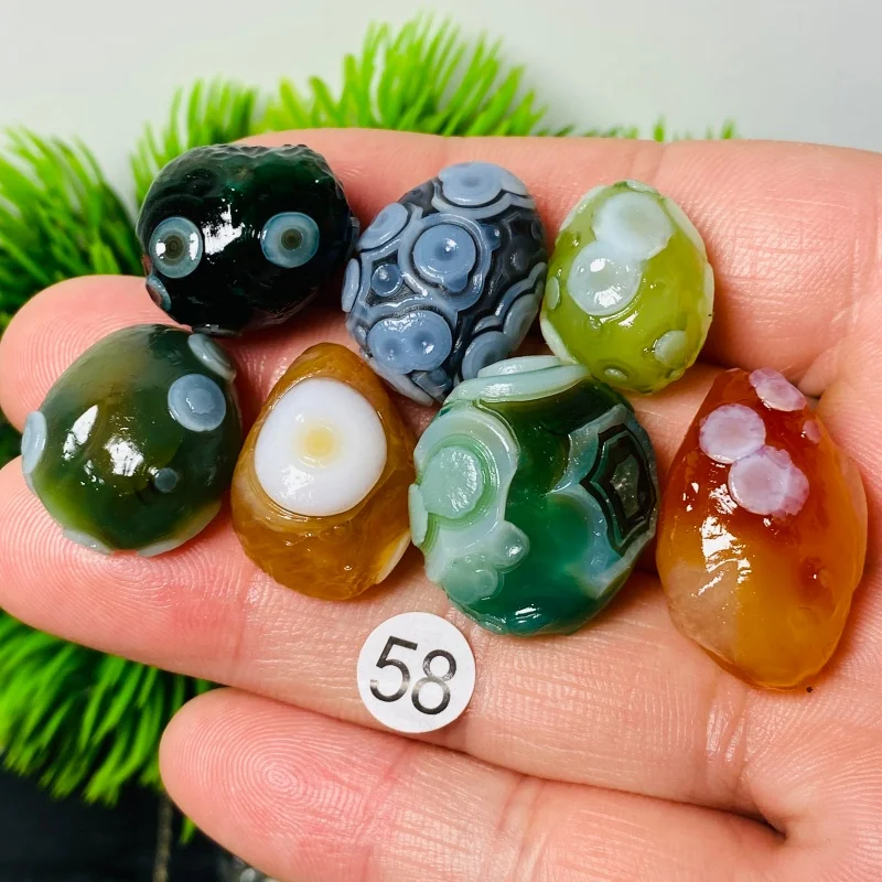 Natural  Colorful Sardonyx Agate Alxa Gobi  Rock Specimen Energy Crystal Healing Chakra Reiki Stone Garden Home Decor Gift 7Pcs - view 6