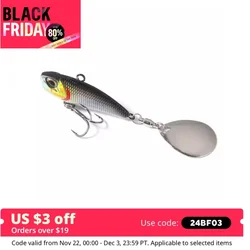 Originale In Metallo VIB Spinner Esca Wobbler Traina Esca Richiamo di Pesca Coda Rotante Vibrazione Paillettes Predator per Luccio Spigola