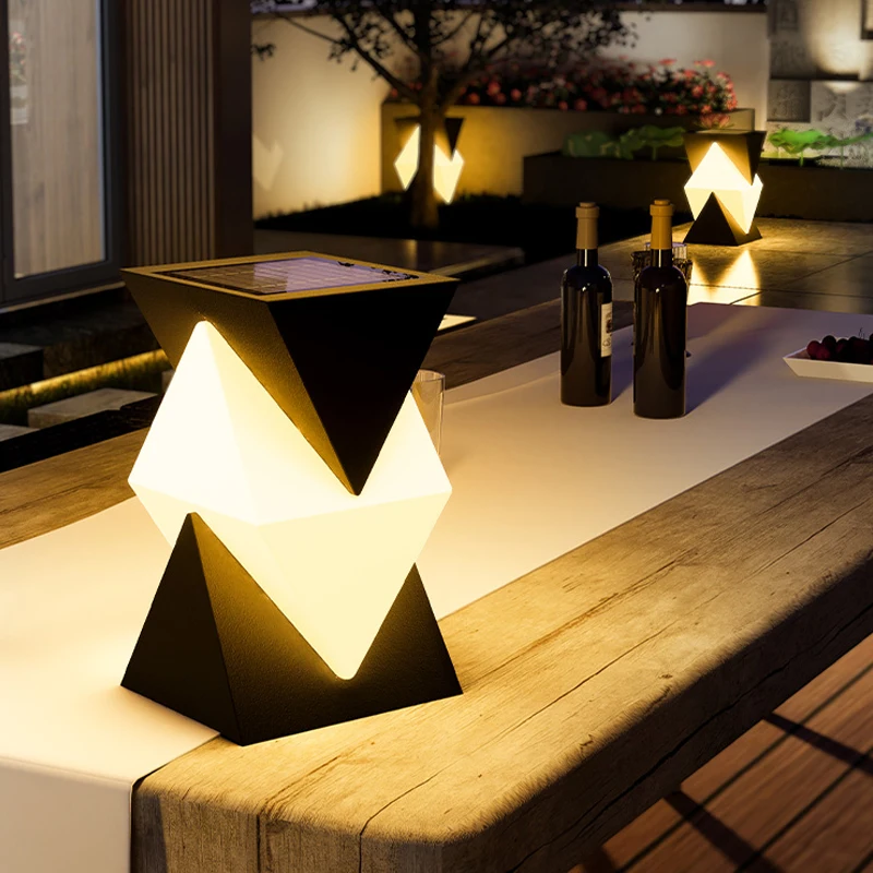 Unique Design LED Solar Outdoor Pillar Light 20 32/30 48CM Landscape Garden Corridor Decoration