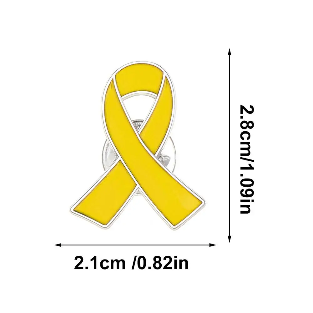 10/1PCS Anti-Violence Awareness Pins Yellow Ribbon Brooches Stylish Enamel Breastpins Colorful Badges Ornament