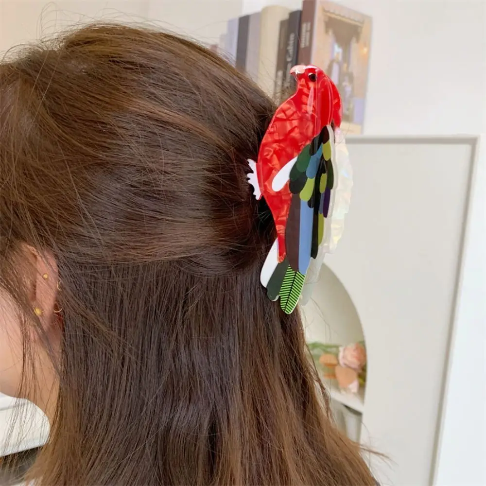 

Fashion Cute Acetic Acid Hair Claw Hummingbird Grasp Bird Hair Clip Parrot Headwear Cartoon Animal Shark Clip Girls