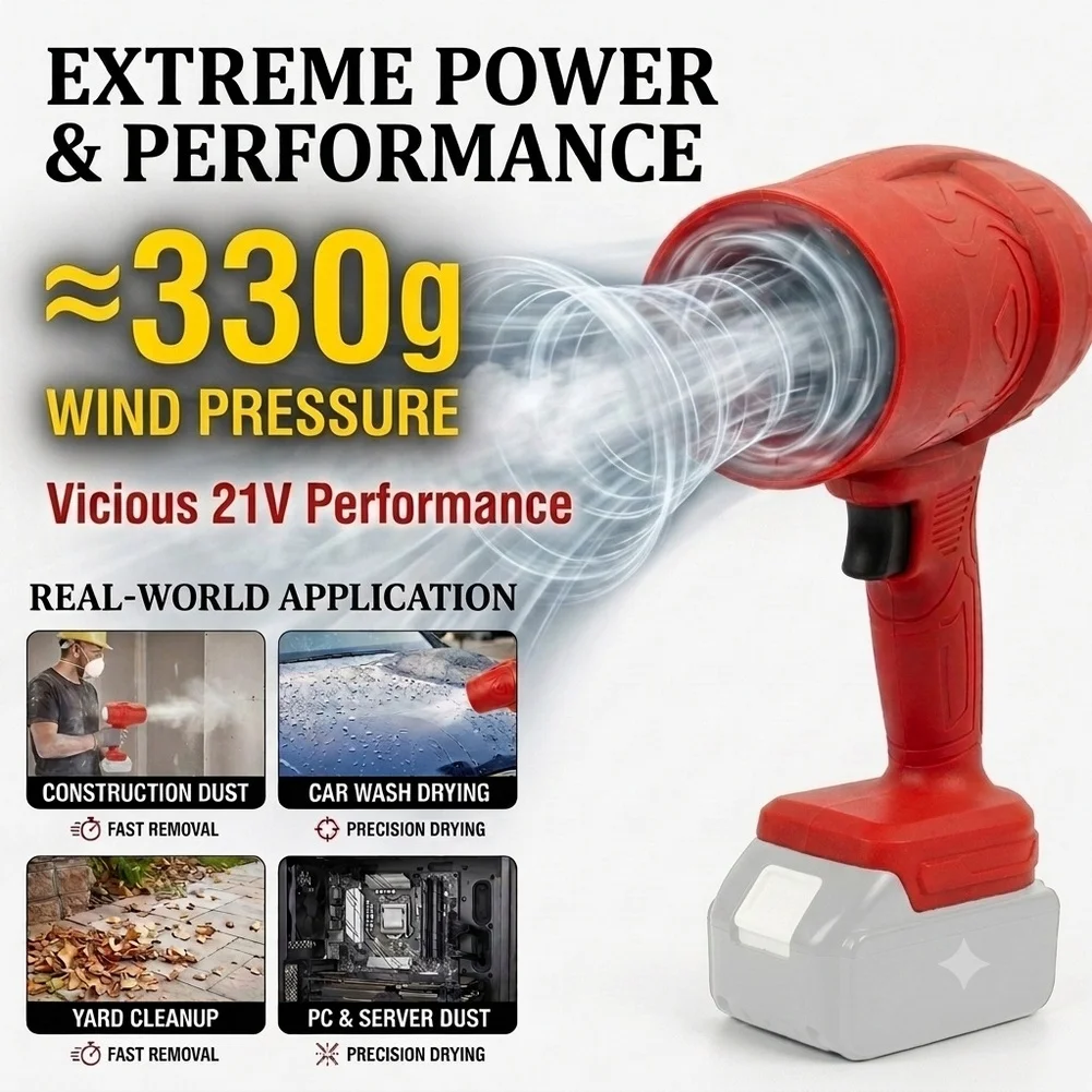 1 Piece Cordless Leaf Blower Handheld Electric Air Power Outdoor Home Blower For Garage Cleaning Car Drying
