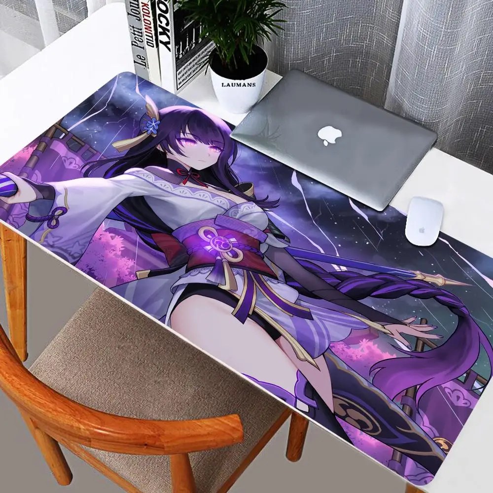 

Коврик для мыши Genshin, ударопрочный коврик для мыши, Baal Raiden Shogun, игровые аксессуары для ПК, игрового шкафа, настольного коврика, клавиатуры, компьютера, настольного компьютера Xxl