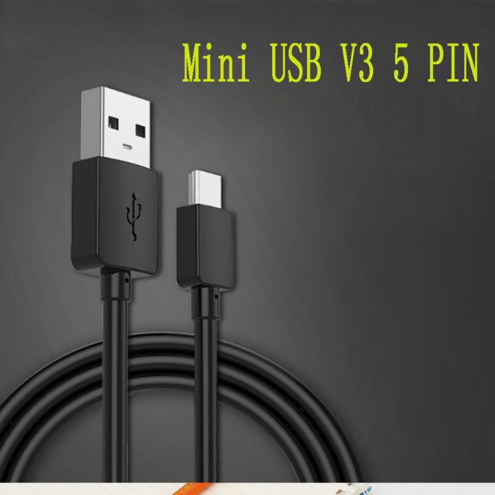 2M USB 2.0 5Pin Mini USB to USB A Fast Data Charger Power V3 Cables For PS3 Car DVR GPS TV  HDD Mobile Hard Disk Drive box