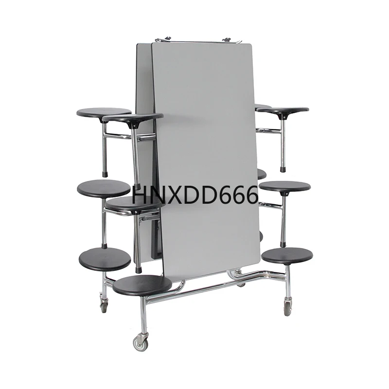 

School Furniture Cheap 12 Seats Mobile Folding Table and Chairs School Canteen Student Dining Table